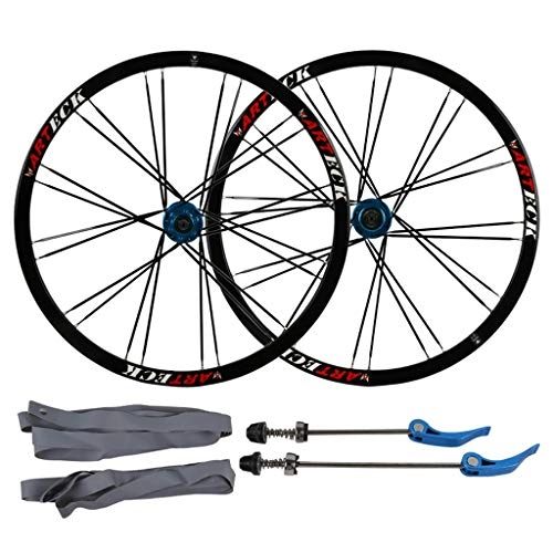 Mountain Bike Wheel : ZNND 26inch Mountain Bike, Double Wall MTB Rim Quick Release V-Brake Hybrid / Mountain Bike 24 Hole Disc 7 8 9 10 Speed (color : B, Size : 26 inch)