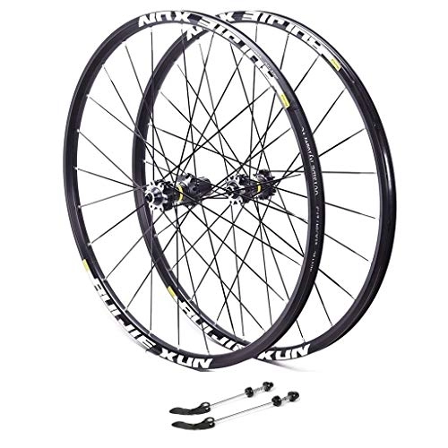 Mountain Bike Wheel : ZNND 27.5 Inch Mountain Bike, Bicycle Bike Wheelset Aluminum Alloy Double Wall Rim Disc V-Brake Sealed Bearings 8 / 9 / 10 / 11 Speed (Color : B, Size : 27.5)