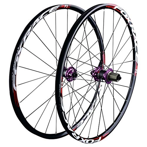 Mountain Bike Wheel : ZNND 27.5" Mountain Bike Wheelset, Double Wall MTB Rim Quick Release V-Brake Hybrid / Hole Disc 7 8 9 10 Speed (color : B, Size : 27.5inch)