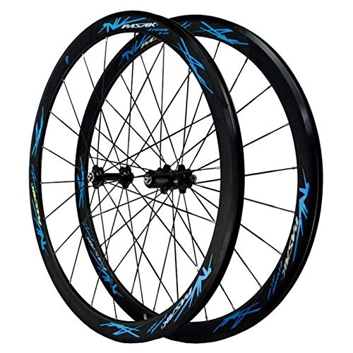 Mountain Bike Wheel : ZNND Bicycle Wheel 700c, Cycling Wheels Aluminum Alloy Double-decker Mountain Bike Rim Quick Release C Brake / V Brake 7 / 8 / 9 / 10 / 11 / 12 Shift Wheel (Color : Blue)
