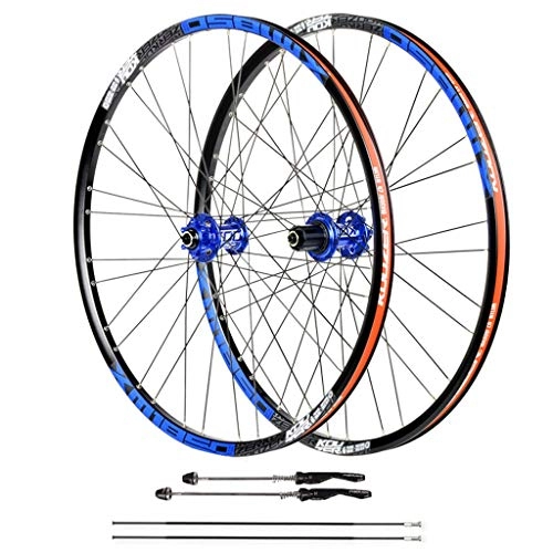 Mountain Bike Wheel : ZNND Bike Wheels Double Wall Ultralight MTB Rim Disc Brake Hybrid 26 Inch Bicycle Wheelset 32 Hole Disc 8 9 10 11 Speed 100mm (Color : Blue, Size : 26inch)