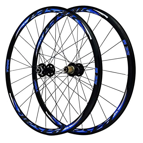 Mountain Bike Wheel : ZNND Cycling Wheels 700c, Bike Wheelset Off-road Disc Brake / V Brake Double-decker Mountain Bike Rim Quick Release 7 / 8 / 9 / 10 / 11 Speed Flywheel (Color : Black hub)