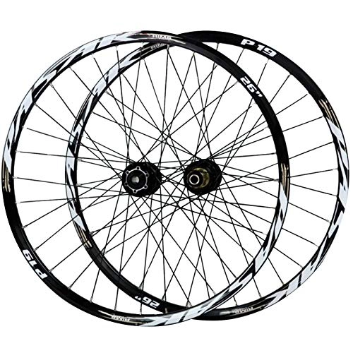 Mountain Bike Wheel : ZNND Cycling Wheelsets, 15 / 12MM Barrel Shaft Mountain Bike Bicycle Wheel Set Double Deck Rim Disc Brake 7 / 8 / 9 / 10 / 11 Speed (Color : Gold, Size : 26in / 15mmaxis)