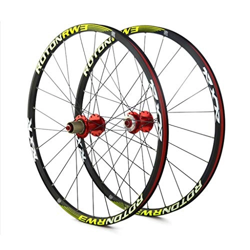 Mountain Bike Wheel : ZNND Mountain Bicycle Wheelset, 26" Double Wall MTB Rim Quick Release V-Brake Hybrid / Hole Disc 7 8 9 10 Speed (Size : 26 inch)