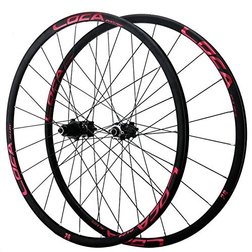 Mountain Bike Wheel : ZNND Mountain Bike Quick Release Wheel Set 26 / 27.5 / 29 Inch Straight Pull Disc Brake Wheel Small Spline 12 Speed (Color : Red, Size : 26in)