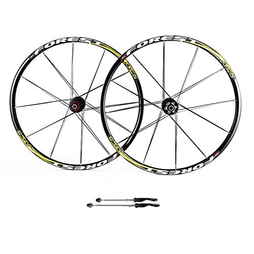 Mountain Bike Wheel : ZNND Mountain Bike Wheels, 26inch Double Wall MTB Rim Quick Release V-Brake Bicycle Wheelset Hybrid 24 Hole Disc 8 9 10 Speed (Color : A, Size : 26inch)
