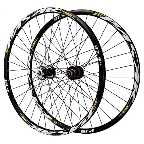 Mountain Bike Wheel : ZNND Mountain Bike Wheelset 26 / 27.5 / 29 Inch, Aluminum Alloy Rim 32H Disc Brake MTB Wheelset, Quick Release Front Rear Wheels Bike Wheels, Fit 7-11 Speed (Color : E, Size : 29inch)