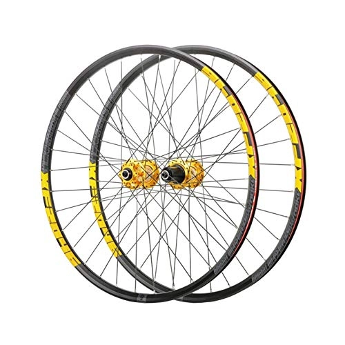 Mountain Bike Wheel : ZNND Mountain Bike Wheelset 26 / 27.5 / 29 Inch MTB Double Wall Aluminium Rims Sealed Bearing Disc Brake QR 8 9 10 11 Speed (Color : E, Size : 26in)