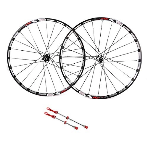 Mountain Bike Wheel : ZNND Mountain Bike Wheelset 26, CNC Double Wall Rim Disc V-Brake Sealed Bearings Shimano Compatible 8 / 9 / 10 Speed (Color : B, Size : 26inch)