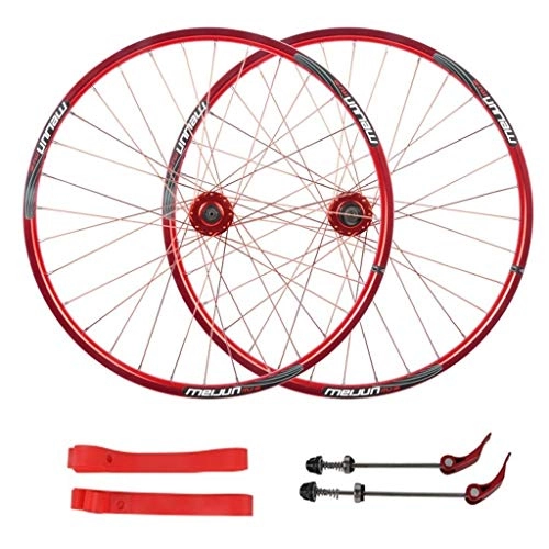 Mountain Bike Wheel : ZNND Mountain Bike Wheelset 26, Double Wall MTB Bicycle Wheels Quick Release Disc Brake 32 Holes Rim Compatible 7 8 9 10 Speed (Color : Red, Size : 26 inch)