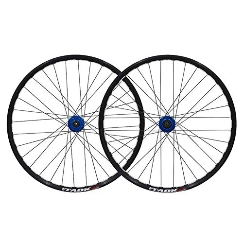 Mountain Bike Wheel : ZNND Mountain Bike Wheelset 26 Inch Double Wall Alloy Rim Tires 1.75-2.1" Disc Brake 7 8 9 Speed Quick Release Freewheel 32H (Color : A)