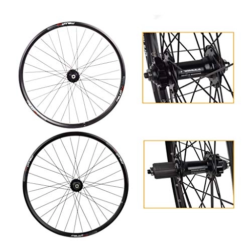 Mountain Bike Wheel : ZNND Mountain Bike Wheelset 26 Inch, MTB Double Wall Rim Quick Release Bicycle Disc Brake / Hybrid 7 8 9 10 Speed 32 Holes (Color : Black, Size : 26 inch)