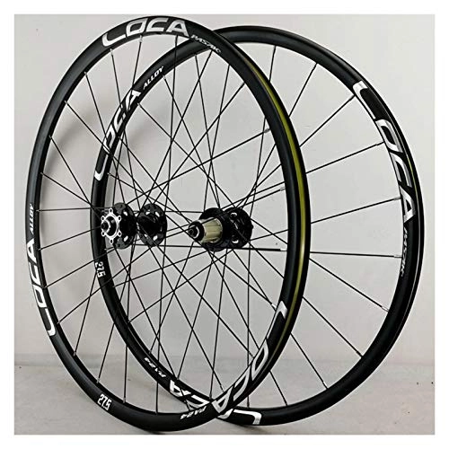 Mountain Bike Wheel : ZNND Mountain Bike Wheelset 27.5 Double Wall Alloy Rim Sealed Bearing 6 Pawl Quick Release Disc Brake 7 / 8 / 9 / 10 / 11 / 12 Speed 24H (Color : E)