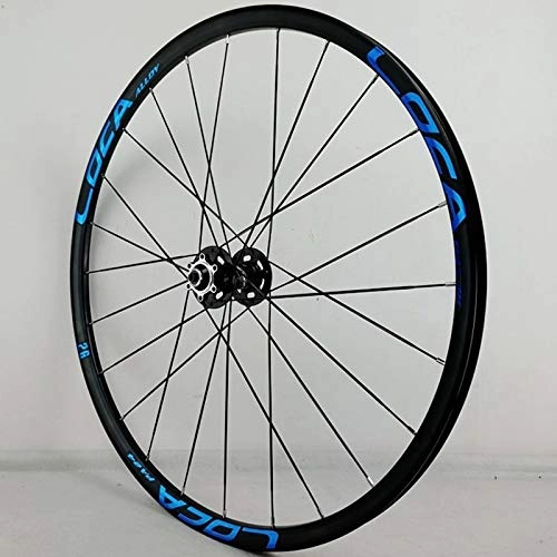 Mountain Bike Wheel : ZNND Mountain Bike Wheelset 27.5 Double Wall Aluminum Alloy Disc Brake Cycling Bicycle Wheels 24 Hole Rim QR 8-12 Speed Freewheel Set 6 Pawl (Color : E)