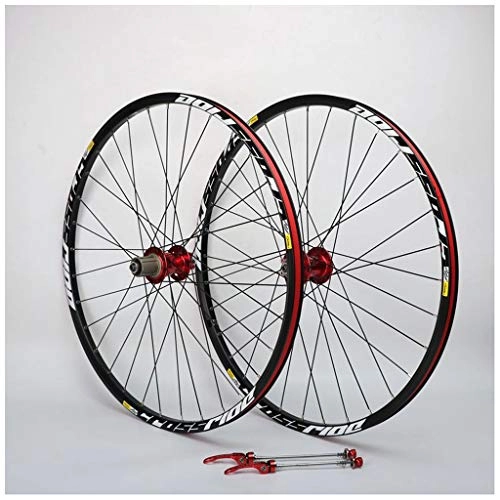 Mountain Bike Wheel : ZNND Mountain Bike Wheelset 27.5, Double Wall MTB Rim Quick Release Disc Brake Bike Wheelset Hybrid 32 Hole Compatible 8 9 10 11 Speed (Color : A, Size : 27.5inch)