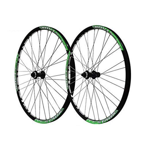 Mountain Bike Wheel : ZNND Mountain Bike Wheelset 27.5 Quick Release Disc Brake Double Wall Alloy Rim Tires 1.5-2.1" MTB 7 8 9 Speed 32 Hole (Color : C)