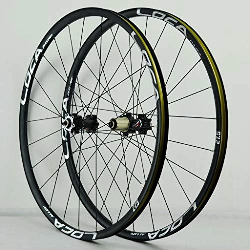 Mountain Bike Wheel : ZNND MTB Bike Wheelset 26 / 27.5 / 29 Inch Mountain Bicycle Wheel Set Quick Release Straight Pull 4 Palin Disc Brake Rim Six Claw 8-12 Speed Cassette Hub (Color : Black Hub silver label, Size : 27.5in)