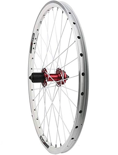 Mountain Bike Wheel : ZQN Mountain Bike Wheelset, 26 Inch Bicycle Front Wheel Rear Wheel, Double Layer Alloy MTB Rim Disc V Brake Quick Release 7 8 9 10 Speed 32H, White, 24in rear wheel