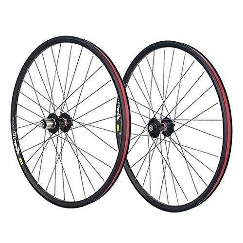 Mountain Bike Wheel : ZWB Mountain Bike Wheel Sets 26 / 27.5 / 29 Inch Alloy MTB Hub Quick Release Bicycle Wheel Sets Disc Brake Support 7 / 8 / 9 / 10 Speed Flywheel (Color : Black Wheel set, Size : 27.5in)