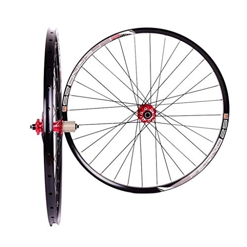 Mountain Bike Wheel : ZWB Mountain Bike Wheel Sets, 26 / 27.5 / 29 Inch Bicycle Wheel (front + Rear) Double Walled Alloy MTB Bicycle Wheelset Disc Brake Quick Release Barrel Shaft