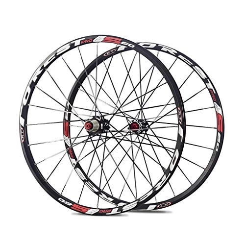 Mountain Bike Wheel : ZWB Mountain Bike Wheelset, 26 / 27.5 Inch Bicycle Wheel Double-walled Aluminum Alloy Rim Quick Release 5 Palin Bearing 7 8 9 10 11 Speed ​​ (Color : S60 Black wheel set, Size : 27.5 in)