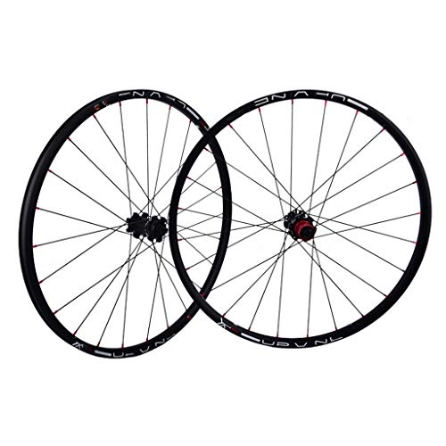 Mountain Bike Wheel : ZWB Mountain Bike Wheelset 26 In / 27.5 Inch Double Wall MTB Rim Ultralight Carbon Fiber Wheel Quick Release 24h 7 / 8 / 9 / 10 / 11 Speed Bicycle Hub (Color : Black wheel set, Size : 26 in)