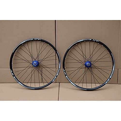 Mountain Bike Wheel : ZYHDDYJ Bicycle Wheelset Bike Wheelset 26 / 27.5 / 29 Inch Mountain Cycling Wheels 32 Holes Quick Release Disc Brake Compatible With 8 / 9 / 10 / 11 Speed Cassette (Color : Blue, Size : 27.5inch)