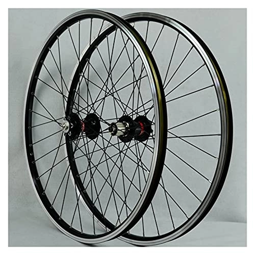 Mountain Bike Wheel : Zyy MTB Wheelset 26" 27.5" 29" Aluminum Alloy Rim Disc Brake V-Brake Quick Release 32H for 7 / 8 / 9 / 10 / 11 / 12 Speed Cassette (Color : Black, Size : 26in)