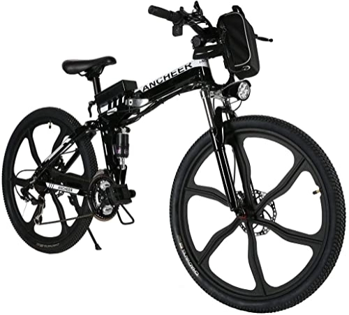Vélo de montagne électrique pliant : ANCHEER 4142b Vélo électrique Mixte Adulte, Noir, 26in