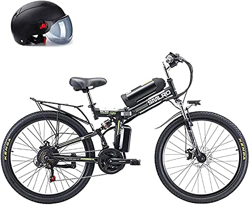 Vélo de montagne électrique pliant : CASTOR Vélo électrique 26"Batterie de Lithium Amovible Batterie de Lithium 48V 8Ah, 350w Moteur chevauchée Easy Compact, Vélo électrique de Montagne Pliante, Blanc