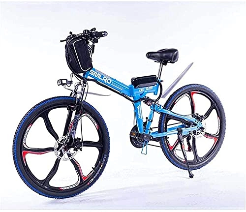 Vélo de montagne électrique pliant : CASTOR Vélo électrique Vélos, vélos électriques assistée Batterie de Lithium Pliant Batterie de Montagne 27Speed ​​Batterie Batterie 350W48V13AH Suspension complète à Distance, Bleu, 15ah