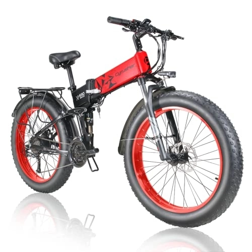 Vélo de montagne électrique pliant : Cyrusher XF Electric Bike (XF690 MAXS 48V / 15Ah Red2)