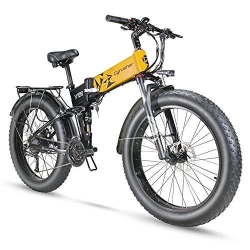 Vélo de montagne électrique pliant : Cyrusher XF Electric Bike (XF690 MAXS 48V / 15Ah Yellow)