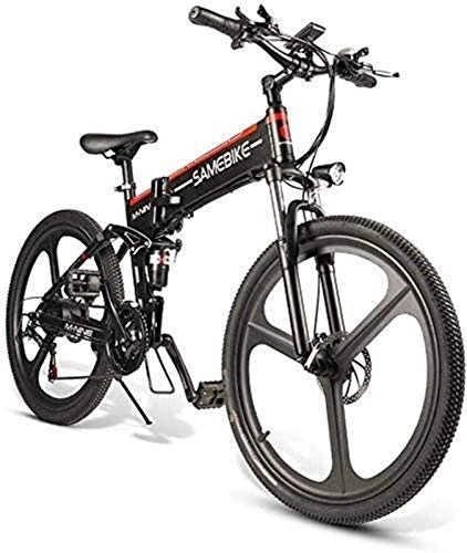 Vélo de montagne électrique pliant : Erik Xian Vélo électrique électrique VTT 350W 26 '' vélo électrique avec Amovible 48V 10Ah Lithium-ION for Les Adultes, 21 Vitesse Shifter pour Les sentiers de la Jungle, la Neige, la Plage