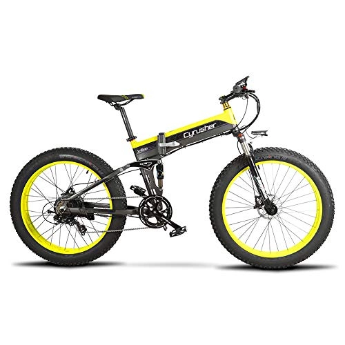 Vélo de montagne électrique pliant : Extrbici 95% Nouveau vélo de croisière électrique Pliant d'occasion XF690 500W 48V 10AH Batterie cachée Fat Bike Mountain Bike ATV Full Shock 7 Vitesses 26 * 4.0