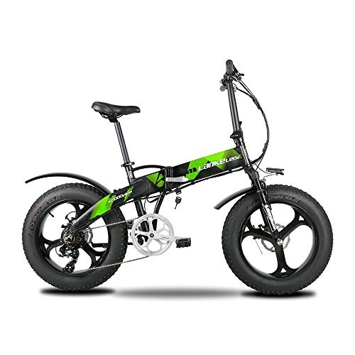 Vélo de montagne électrique pliant : Extrbici Vélo Pliable électrique Homme Femme Gros Pneu VTT 500 W 48 V Tout Terrain Adult Trois Modes de Conduite 7 Vitesses X2000Plus（Vert Noir）
