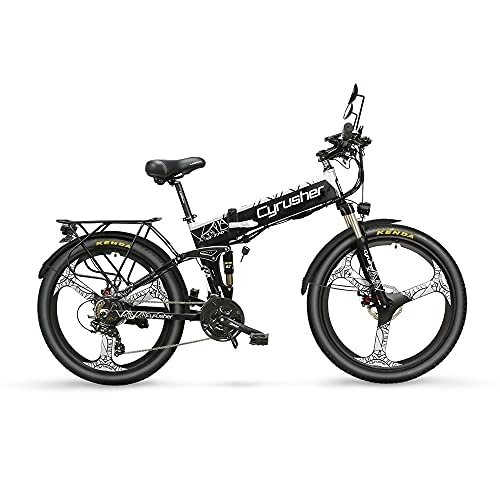 Vélo de montagne électrique pliant : Extrbici Vélos Electriques pour Hommes et Femmes Pliable 21 Vitesses (26x1, 95'') MTB Eclairage LED 48V 12.8AH