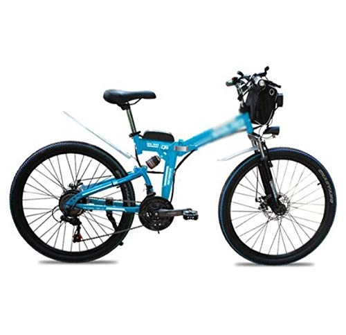 Vélo de montagne électrique pliant : Gaoyanhang 26 Pouces vélo Pliant électrique Batterie au Lithium 48v 350w 10ah Adulte vélo électrique (Color : Blue)