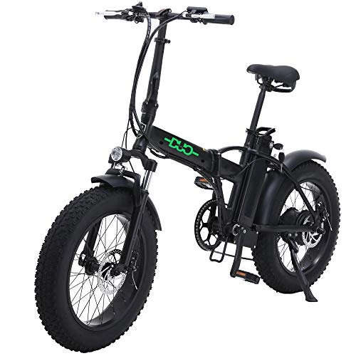 Vélo de montagne électrique pliant : GUNAI Vélo électrique Fat Bike 500W-48V-15Ah Li-Batterie 20 * 4.0 VTT Cadre en Alliage d'aluminium et écran LCD étanche avec siège arrière(Noir)