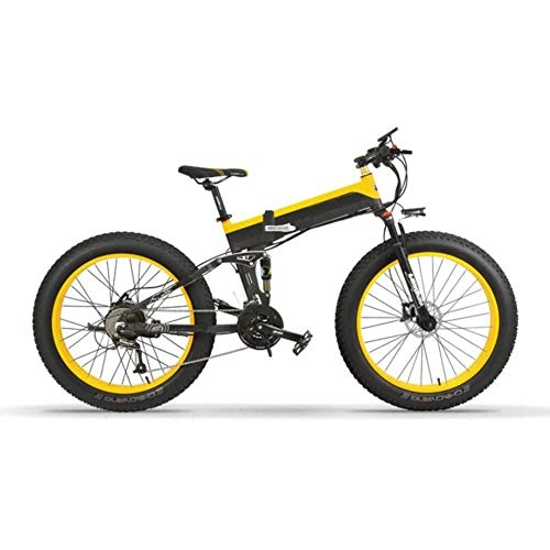 Vélo de montagne électrique pliant : Heatile Pliable Vélo électrique Boost à 5 Vitesses Batterie Amovible Phare adaptatif à LED Batterie au Lithium 48V10AH Convient pour la Sortie vélo de Fitness au Travail