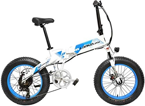 Vélo de montagne électrique pliant : IMBM X2000 20 Pouces Fat vélo Pliant vélo électrique 7 Vitesse Neige Vélo 48V 10.4Ah / 14.5Ah 500W Moteur en Aluminium Cadre en Alliage 5 Pas Mountain Bike