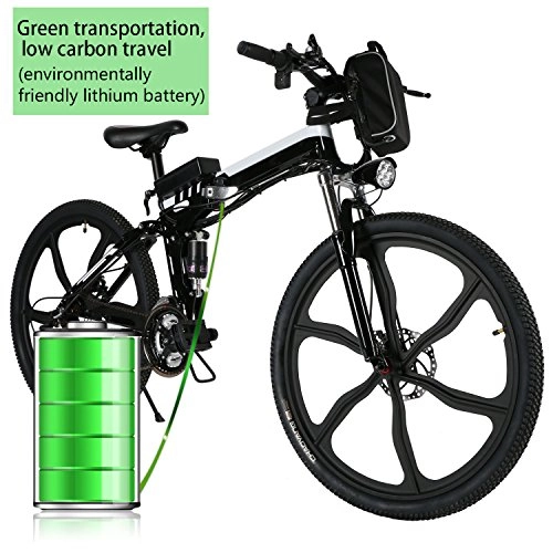 Vélo de montagne électrique pliant : Laiozyen Vélo Electrique 26" e-Bike VTT Pliant 36V 8AH Batterie au Lithium de Grande Capacité et Le Chargeur Premium Suspendu et Shimano Engrenage (Typ9_26'')