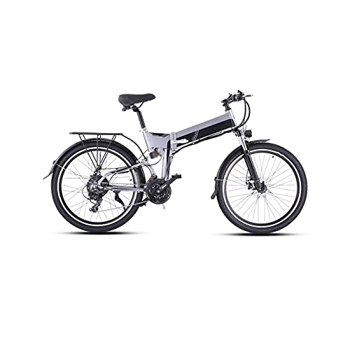 Vélo de montagne électrique pliant : LIANAI zxc Bikes Vélo électrique, vélo électrique 48 V 500 W VTT électrique 12, 8 Ah batterie au lithium vélo électrique (couleur : gris, taille : 500 W)