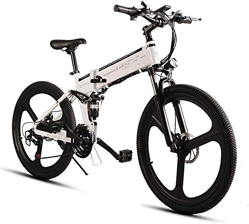 Vélo de montagne électrique pliant : Macro vélo électrique VTT 26 Pouces vélo électrique vélo Pliant e-vélo Dérailleur 21 350W 48V 10.4AH Amovible Batterie 25-35km / H