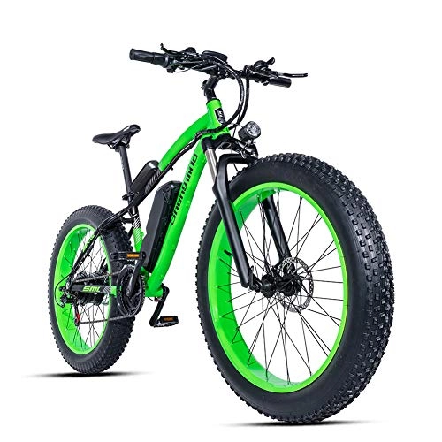 Vélo de montagne électrique pliant : MROSW Vélo Électrique 26X4 Pouces en Aluminium Vélo Électrique 1000W 48V17A 40KM / H 6Speed Puissant Fat Tire Bike Snow Mountain E-Bike