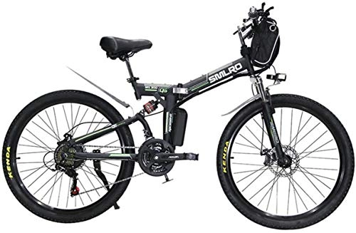 Vélo de montagne électrique pliant : New Vélo de Montagne électrique, Vélo électrique Pliant eBikes Ebike for Adultes, 26inch électrique VTT Ville E-Bike, vélo léger for Les Adolescents Hommes Femmes (Color : Black)
