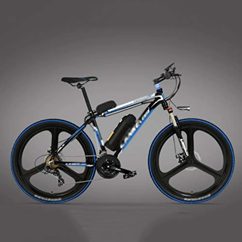 Vélo de montagne électrique pliant : Qinmo 26 Pouces VTT, 21 Vitesses 48V vélo électrique, servodirection vélo avec écran LCD, Suspension verrouillables Fourchette Mens Mountain Bike (Color : C)