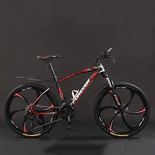 Vélo de montagne électrique pliant : QZ Vlo, 26 Pouces Vitesse Mountain Bikes, Hard Tail Vlo de Montagne, Vlo lger avec sige rglable, Double Disque de Frein (Color : Black Red, Size : 24 Speed)