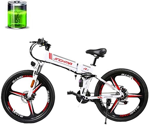 Vélo de montagne électrique pliant : RDJM VTT Electrique 26''Electric Mountain Bike, 48V350W Haute Vitesse Moteur / 12.8AH Batterie au Lithium, à Deux Disc Full Suspension Souple Queue vélo, mâle et Femelle Adulte Hors Route