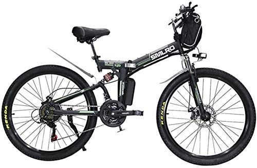 Vélo de montagne électrique pliant : RDJM VTT Electrique, Vélo électrique Pliant eBikes Ebike for Adultes, 26inch électrique VTT Ville E-Bike, vélo léger for Les Adolescents Hommes Femmes (Color : Black)